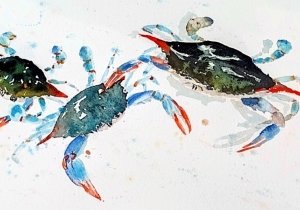 Watercolor Crabs