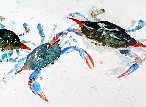 Watercolor Crabs
